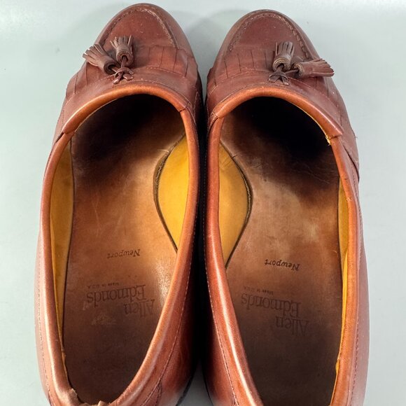 Allen Edmonds Newport Men\'s Brown Leather Tassel Loafers Dress, Size 11 D main image 14